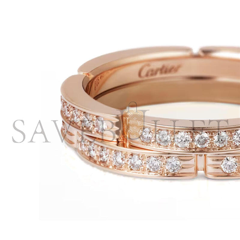 CARTIER MAILLON PANTHÈRE WEDDING BAND, DOUBLE ROW, HALF-PAVED B4098800 CARTIER MAILLON PANTHÈRE WEDDING BAND, DOUBLE ROW, HALF-PAVED B4098800